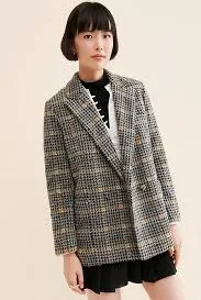 Hutch Plaid Printed Blazer Coat