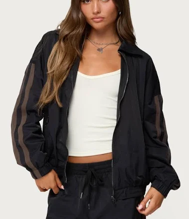 Edikted Women's Kieran Stripey Nylon Track Jacket