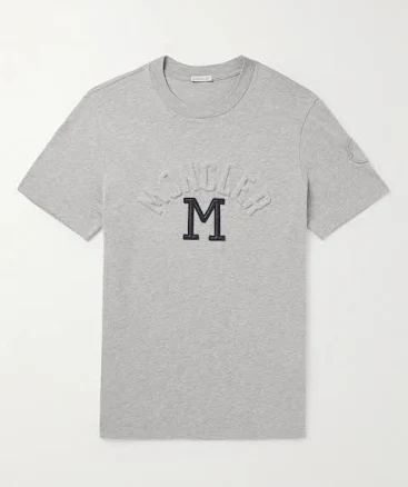 Moncler Logo-Appliquéd Cotton-Jersey T-Shirt - Men - Gray T-shirts - S