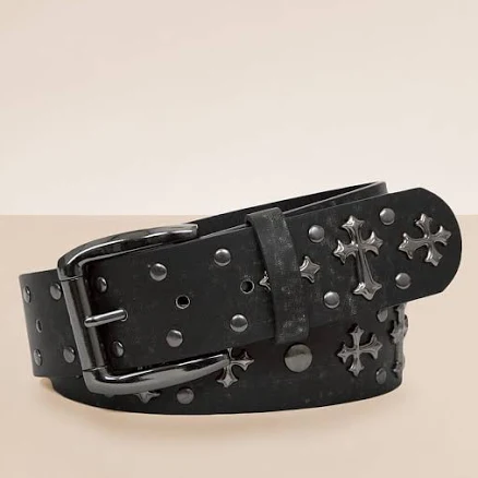 BKE Men's Double Cross Leather Belt