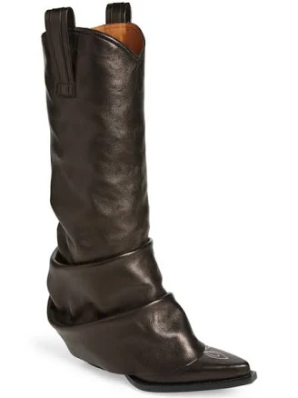 R13 Black Mid Cowboy Sleeve Boots
