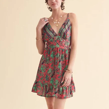 Boho Flower Sari Mini Dress