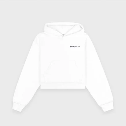 Sporty & Rich Health Is Wealth Cropped Hoodie