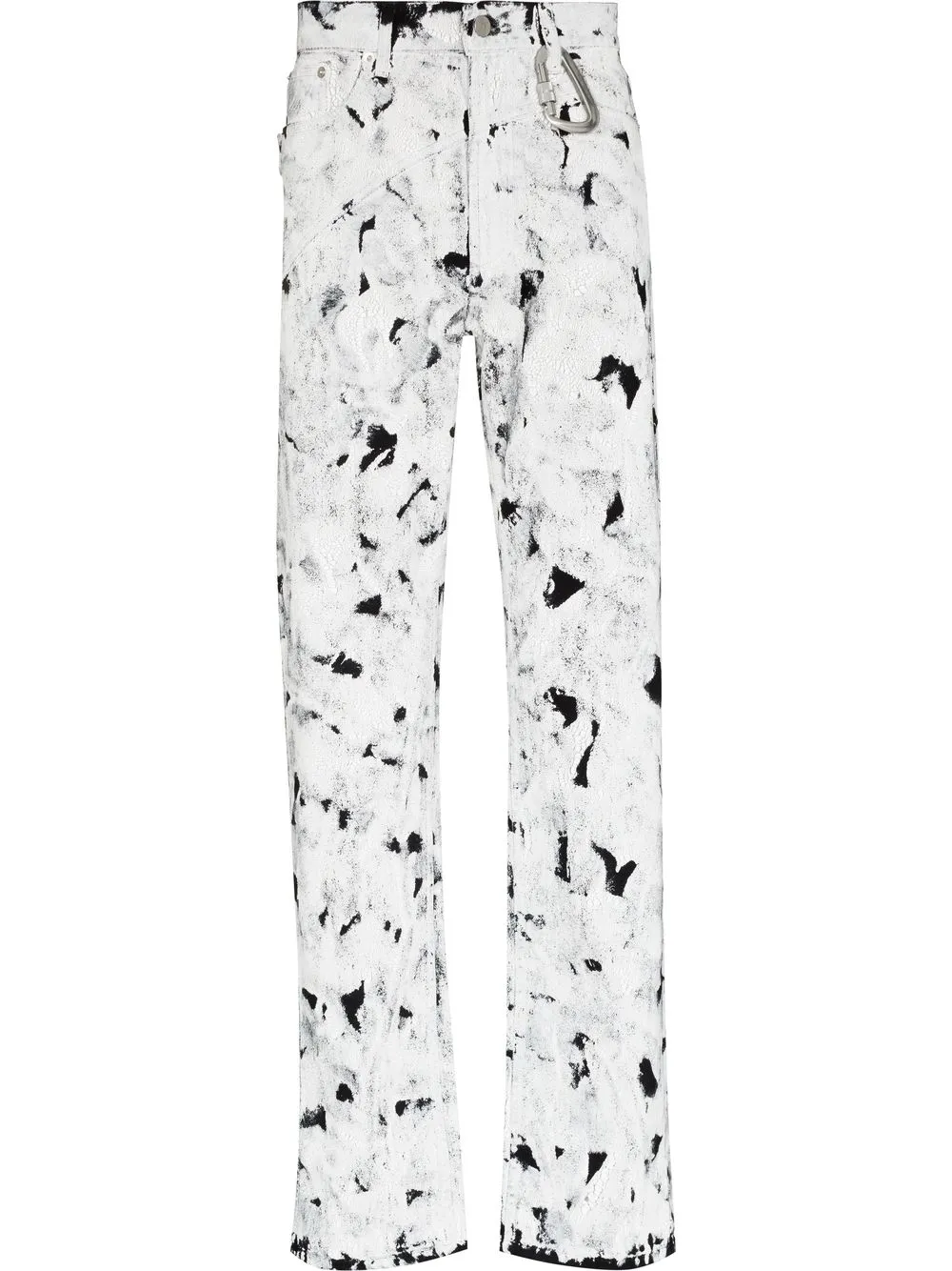 Painted-print Straight-leg Jeans