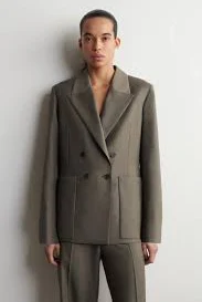 Double-Breasted Wool-Twill Blazer