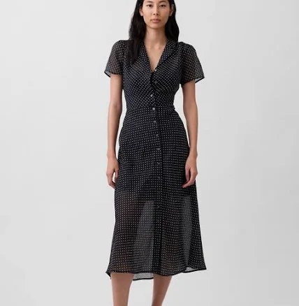 Gap Women's Sheer Midi Shirtdress
