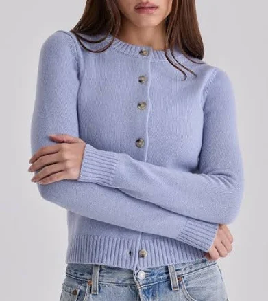 House of CB Womens Signature Round-neck Wool-Blend Cardigan