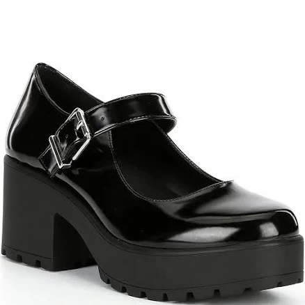 GB This-Love Patent Lugged Platform Mary Jane Pumps