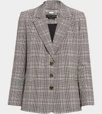 ALICE + OLIVIA Michael Plaid Boxy Blazer