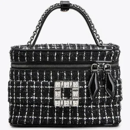 Roger Vivier - Vanity Très Vivier Micro Bag in tweed, Black,