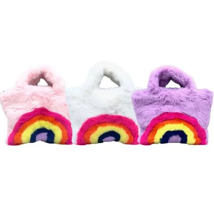 Fuzzy Rainbow Purse