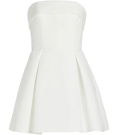 Amsale Women's Box- Pleated Faille Minidress
