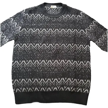 Saint Laurent Women's Lurex Zigzag Knit Sweater