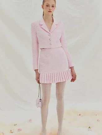 "IvanaHelsinki Gracie Tweed Pleated Mini Skirt" by W Concept