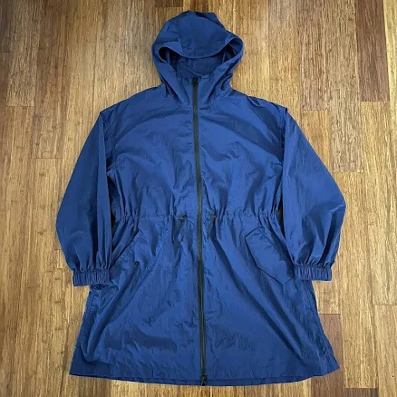 Uniqlo Jw Anderson Long Line Parka Jacket Womens Small Blue Nylon