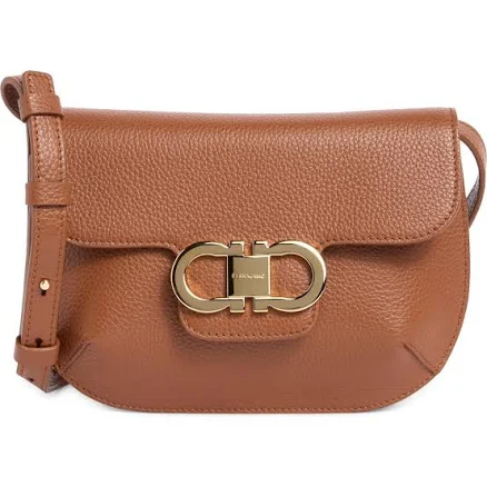 Salvatore Ferragamo Women's Lizzy Double Gancini Leather Crossbody Bag