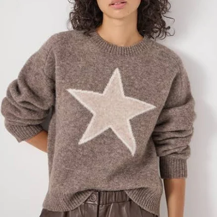 Hush Women's Wool Blend Star Jacquard Sweater