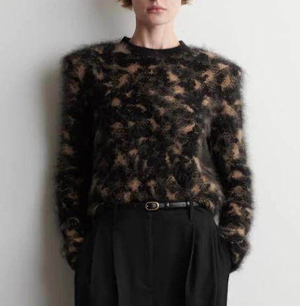 COS Women's Animal Jacquard Merino Wool Jumper