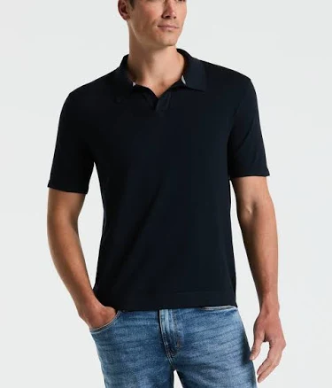 Perry Ellis Men's Tech Knit Open Collar Sweater Polo