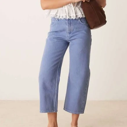 Free People deep trance mid rise straight leg jeans in ocean blue