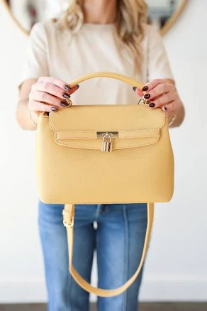 Faux Leather Satchel Bag