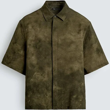 Zara Men's Relaxed Fit Abstract Print Shirt