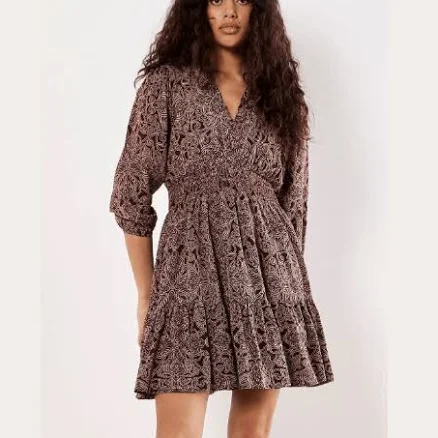 Mono Paisley Ruffle Detail Dress M