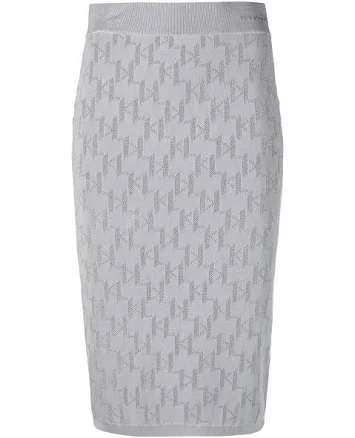KARL LAGERFELD Women's Monogram Jacquard Skirt