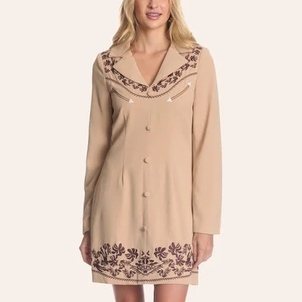 Blue B Women's Western Embroidered Mini Blazer Dress
