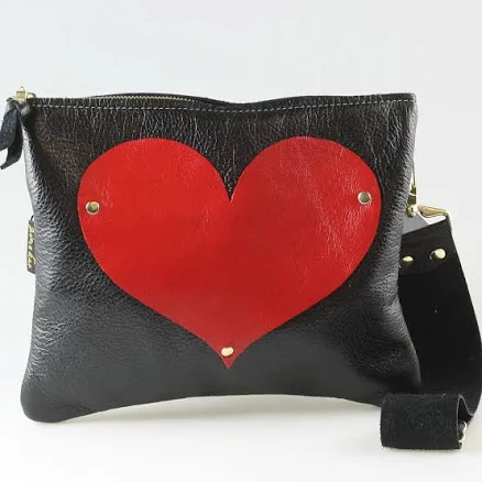 Love Leather Crossbody Bag Platinum Heart