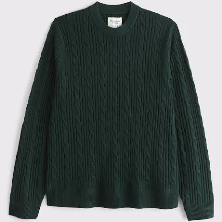 Abercrombie & Fitch Men's Merino Wool-Blend Cable Crew Sweater