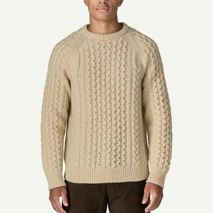 Patagonia Men's Recycled Wool-Blend Cable Knit Crewneck Sweater
