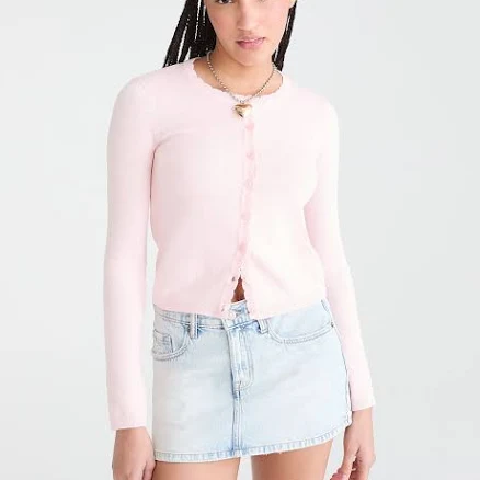 Aeropostale Women's Scalloped Cotton Cardigan
