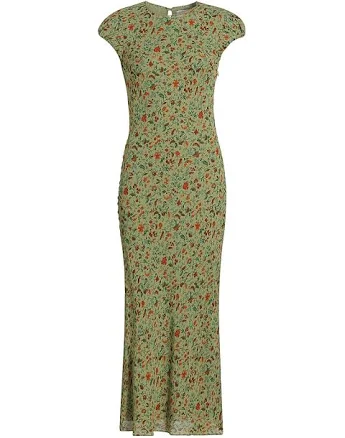 Reformation Women's Leana Floral Georgette Midi-Dres - Ponderosa - Size 6