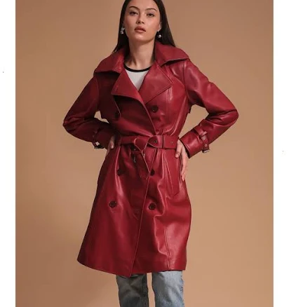 Macy's Furniq UK Women's Leather Trench Coat
