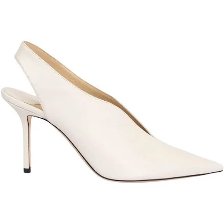 Jimmy Choo Ivory Leather Saise 85 Pointed Toe Slingbacks Pumps Shoes 39