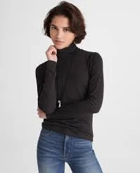Turtleneck Long-Sleeve Top in Wool Blend