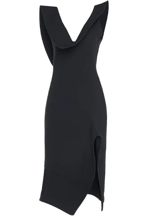 Bottega Veneta - Draped Knit Midi Dress - Black - IT 36 - Moda Operandi