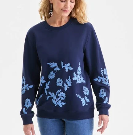 Style & Co. Women's Crewneck Embroidered Sweatshirt