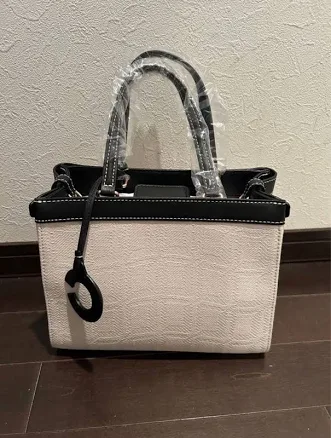 COURONNE Handbag Tote Bag Purse w/Dust Bag in Ivory White