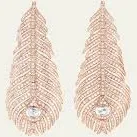 18ct Rose Gold Diamond Plume de Paon Drop Earrings