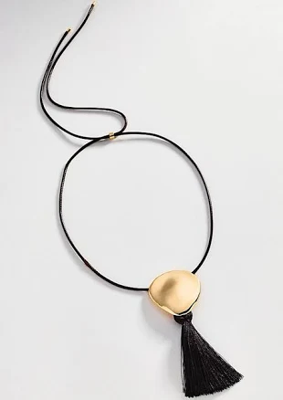 Anthropologie Metal Tassel Pendant Necklace