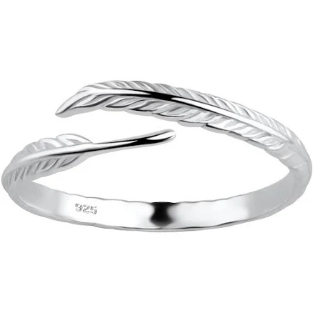 Sterling Silver Opened Feather Ring – jd18402
