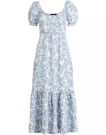 Polo Ralph Lauren Women's Short Sleeve Floral Print Maxi Linen Daisy