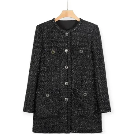 Women's Tweed Beaded Trim Blazer