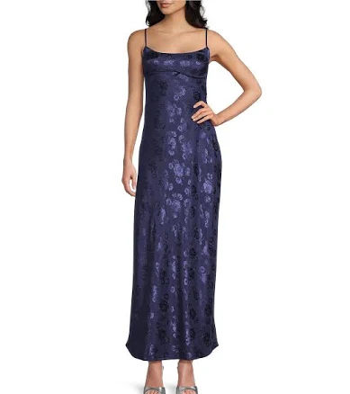 Allison Kelly Floral Jacquard Scoop Neck Midi Dress