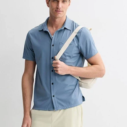 FLX Men's Knit Button Down Shirt