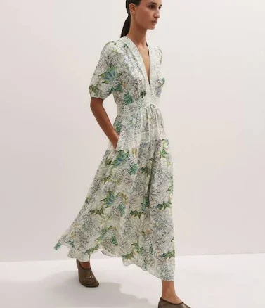 Me+em Women's Silk Paisley Maxi Dress