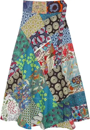 TLB Uptown Boho Chic Cotton Wrap Skirt