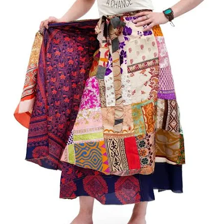Patchwork Wrap Skirt